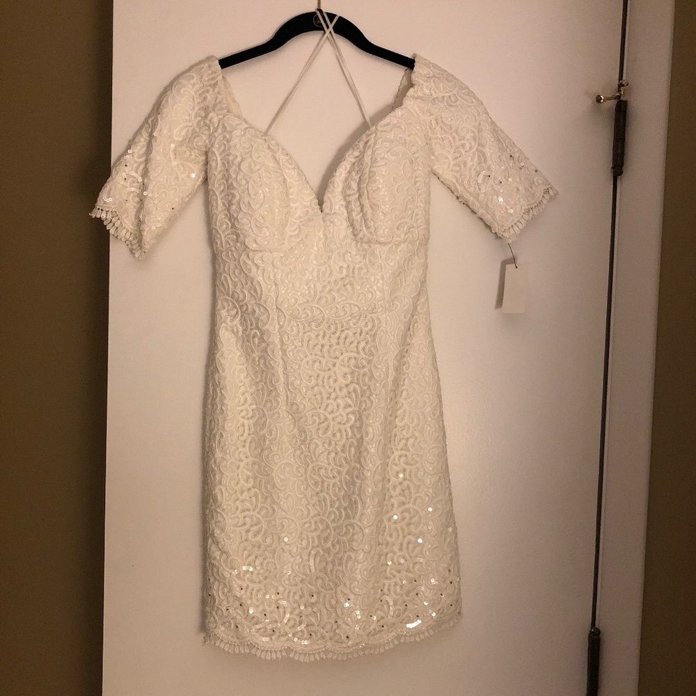 White (Bridal) Cocktail Dress Vickey Tiel size 2 - Picture 1 of 4